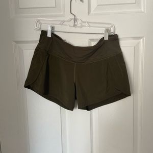 Lululemon olive green athletic shorts